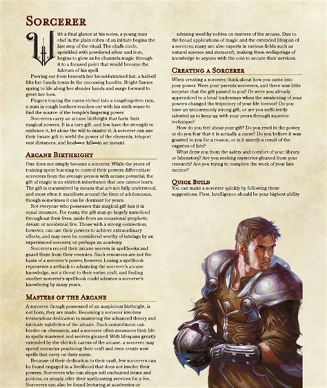 Sorcerer Spells for Dungeons & Dragons (D&D) Fifth .